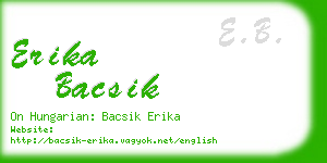 erika bacsik business card